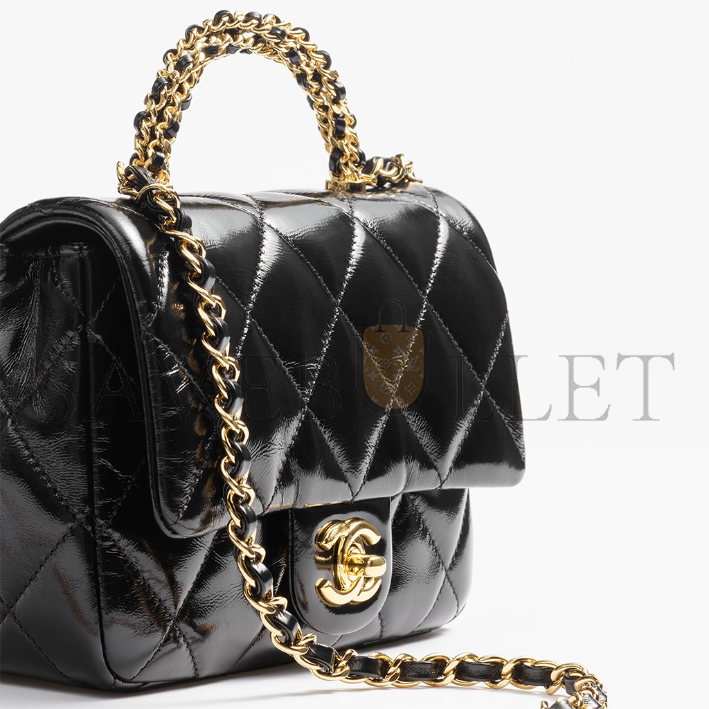 Ch*el master mini flap bag with top handle as5032 (19*14*8cm)